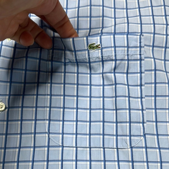 Lacoste Blue Checkered Men's Button Shirt - Picture 4 of 10